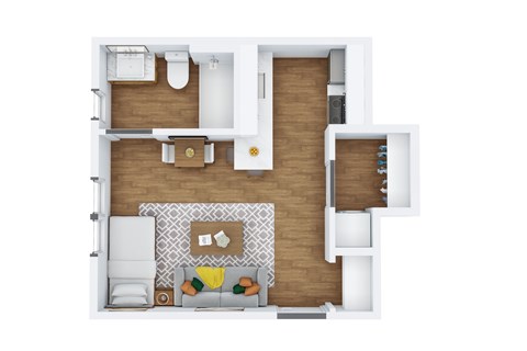 Floor plan for studio, 1 bath, 450 sqft